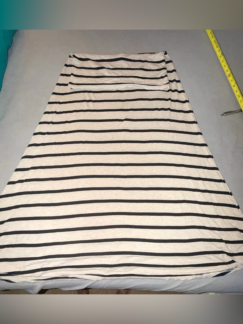 Women’s Striped Black and Cream Maxi Skirt